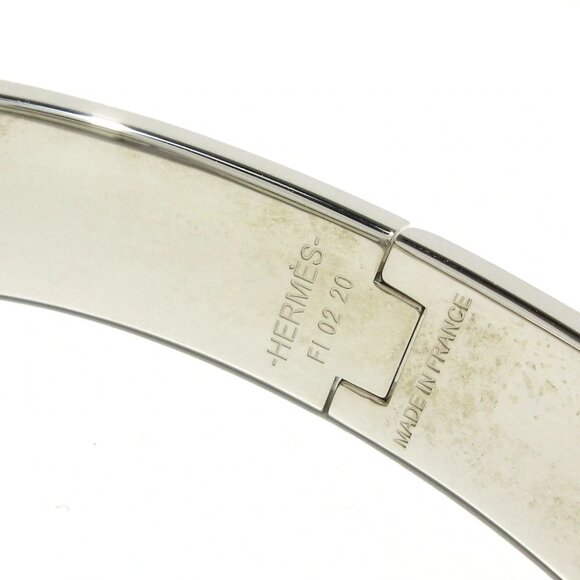 Auth HERMES Clic H Silver Light Pink Hardware Bangle - Picture 4 of 6